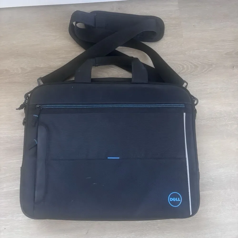 Dell Professional Laptop Briefcase Messenger Bag Black Blue 15